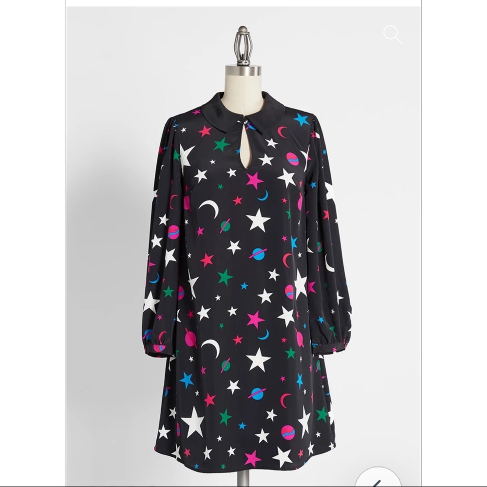 ModCloth Space Print Peter Pan Collar Retro Dress